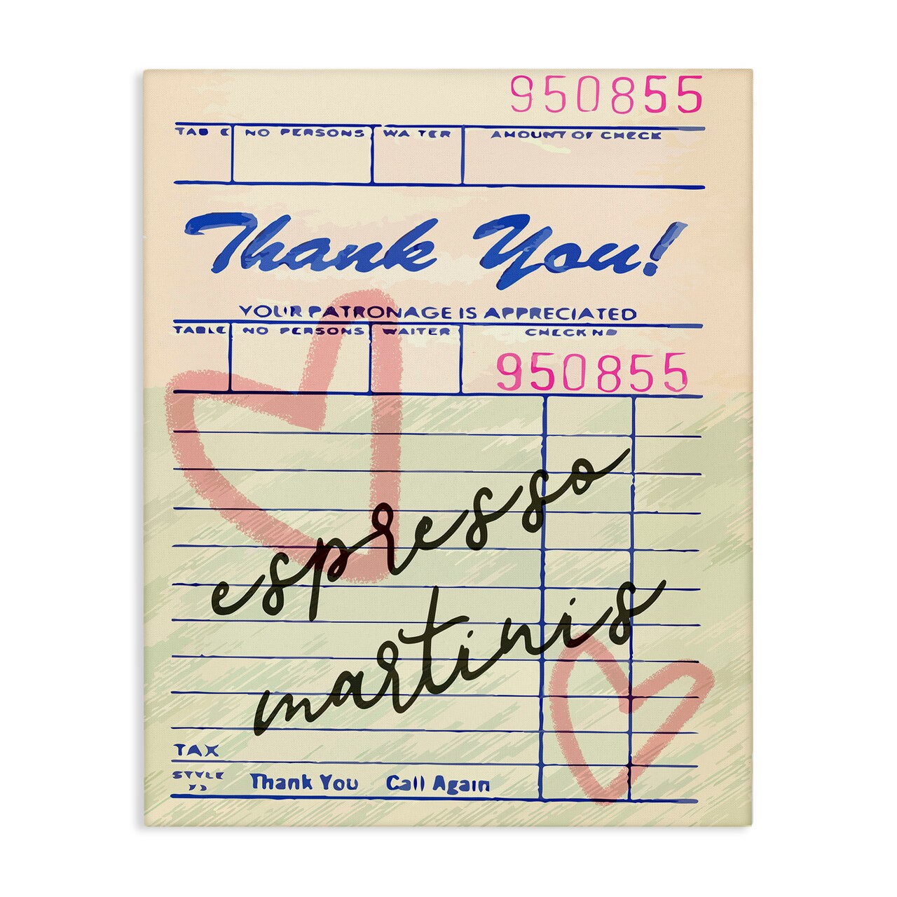 Stupell Industries Espresso Martinis Guest Check Canvas Design by Lil' Rue